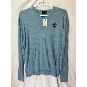 Boss Hugo Boss Golf 2XL Blue Vneck Cotton Modal Sweater Pebble Beach Golf NWT‎